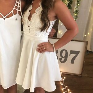 White Lace Mini Dress